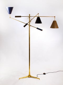 Arredoluce Triennale Brass Floor Lamp Designed by Angelo Lelii Model 12128