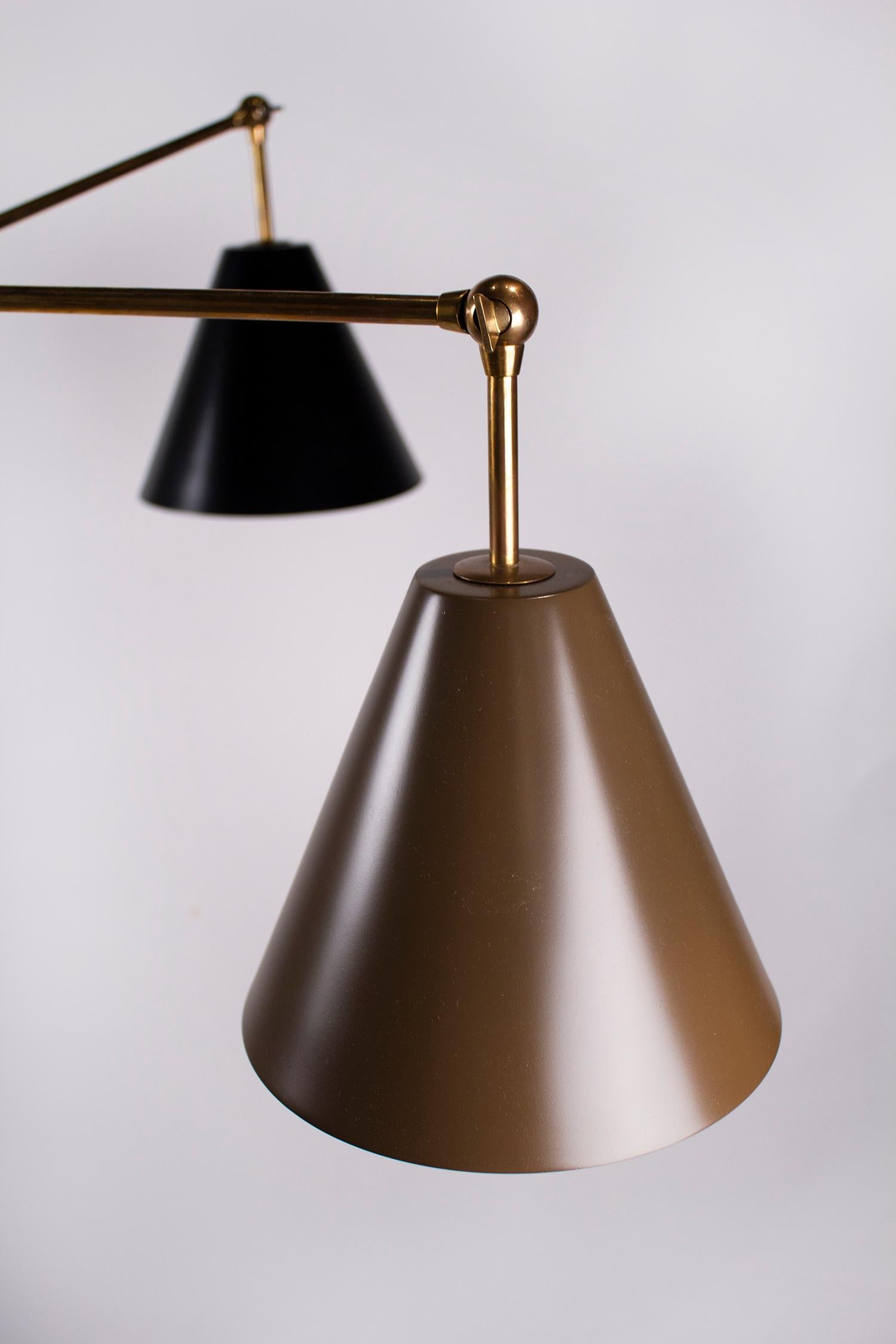 Arredoluce Triennale Brass Floor Lamp Designed by Angelo Lelii Model 12128 In Good Condition In Dallas, TX