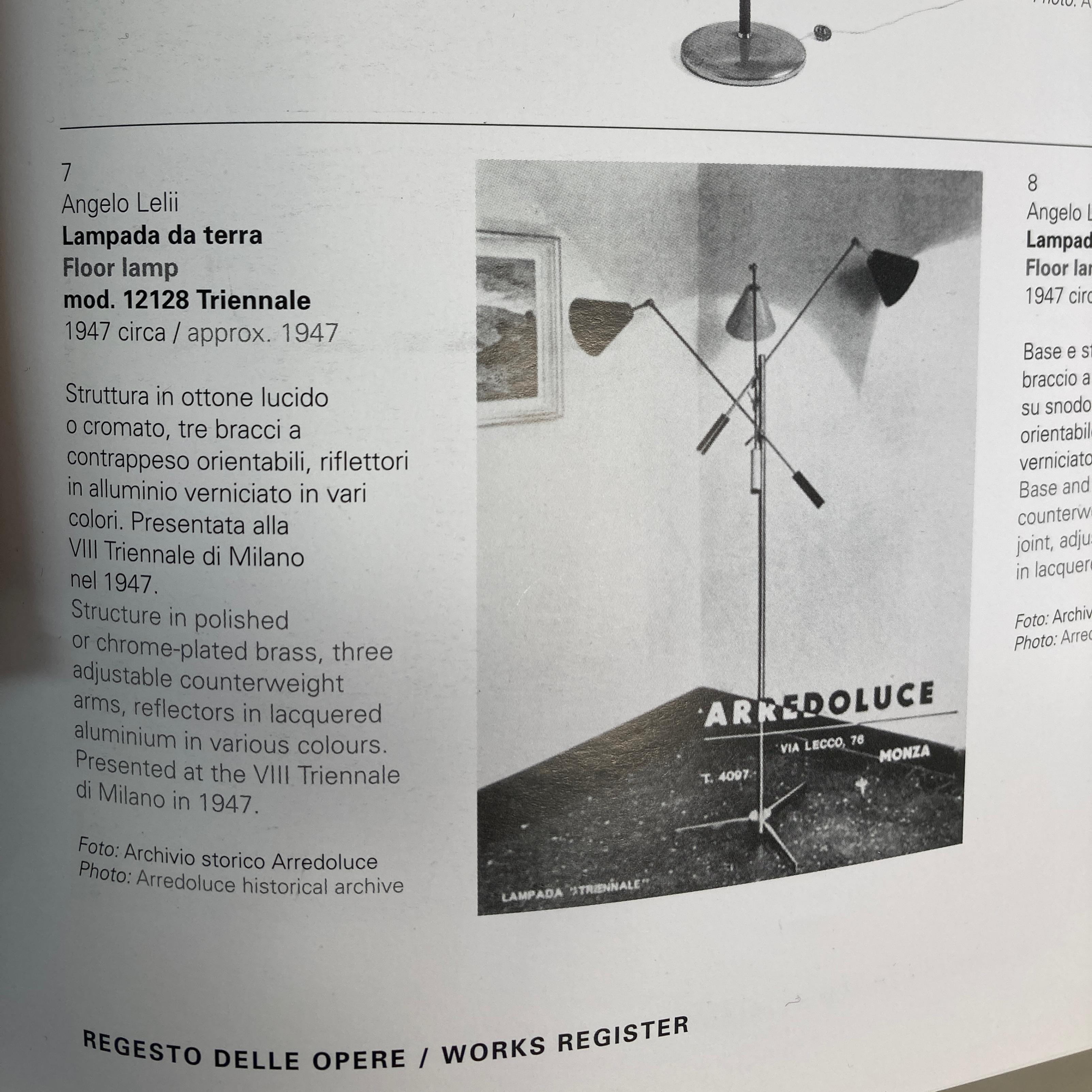 Lámpara de pie Arredoluce Triennale, de Angelo Lelii, modelo 12128, Italia circa 1947 en venta 13