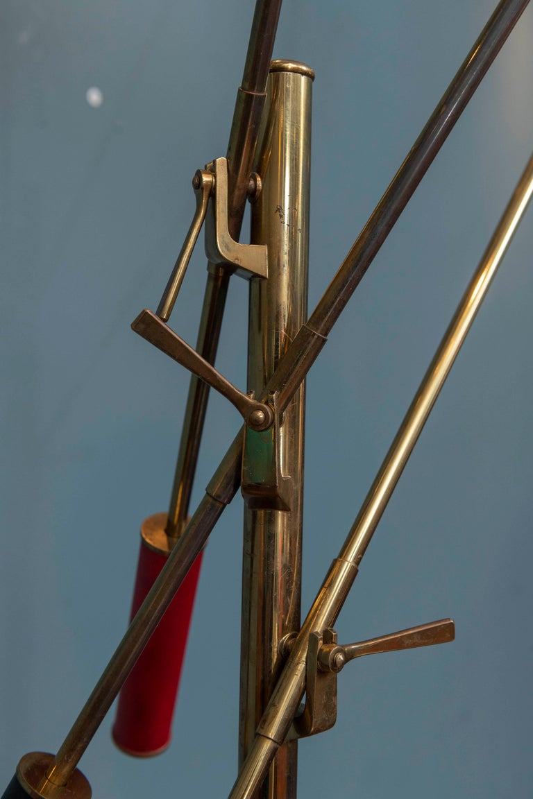 Brass Arredoluce Triennale Floor Lamp by Angelo Lelli, Italy For Sale