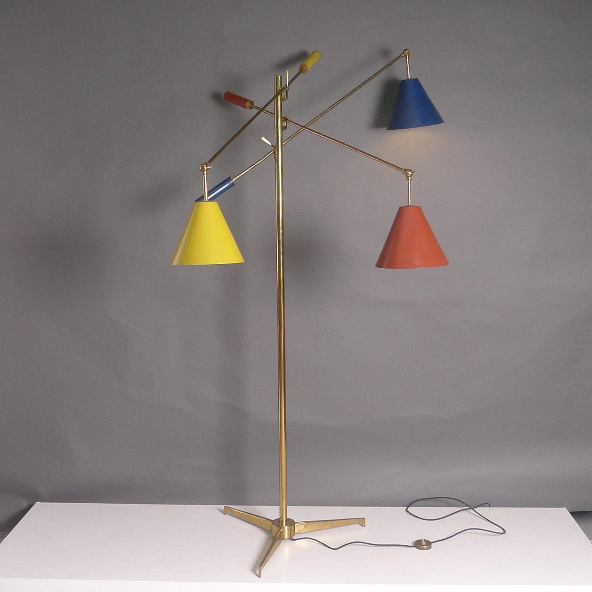 Mid-Century Modern Arredoluce 'Triennale' Floor Lamp, designed by Angelo Lelii, circa 1950 For Sale