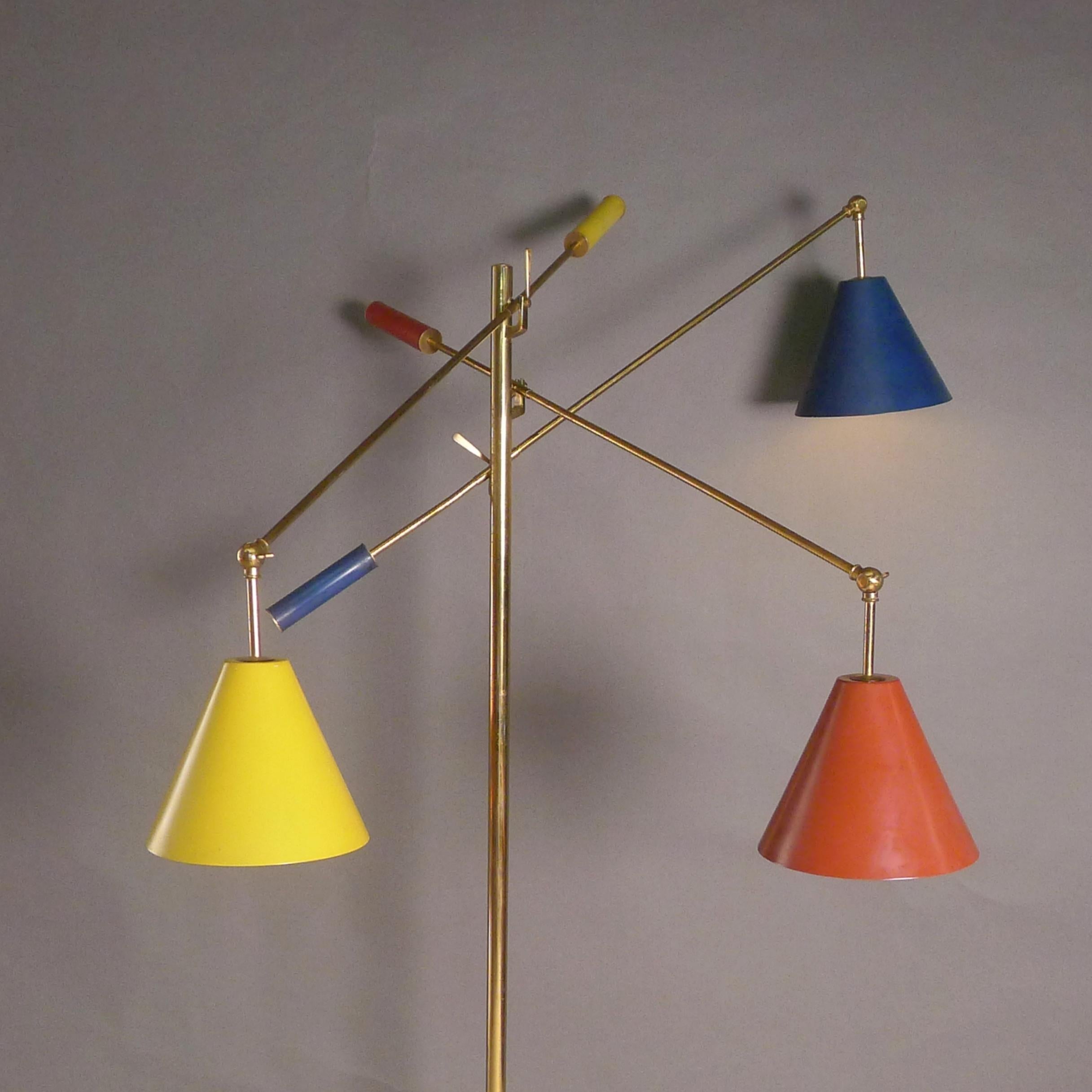 Italian Arredoluce 'Triennale' Floor Lamp, designed by Angelo Lelii, circa 1950 For Sale