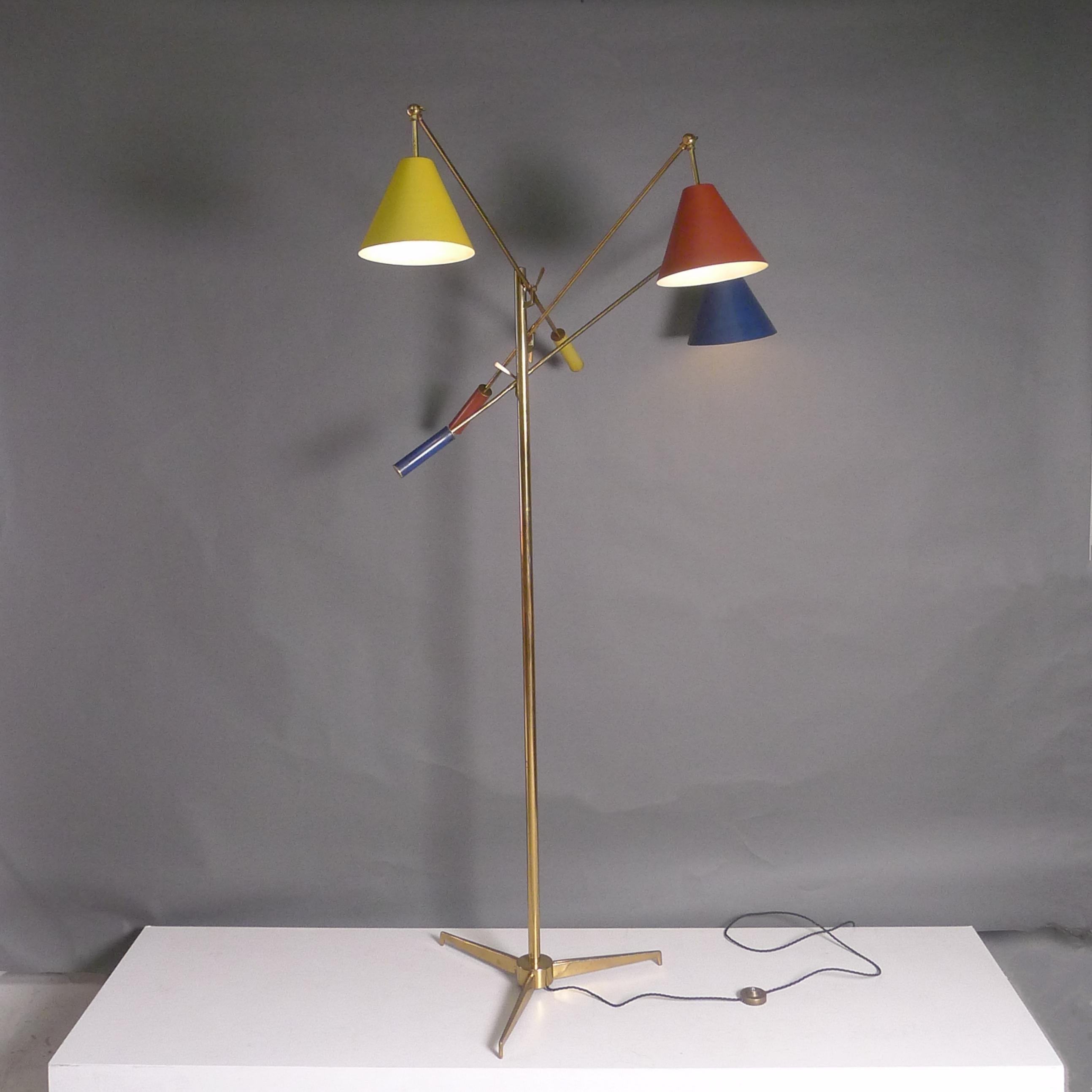Mid-20th Century Arredoluce 'Triennale' Floor Lamp, designed by Angelo Lelii, circa 1950 For Sale