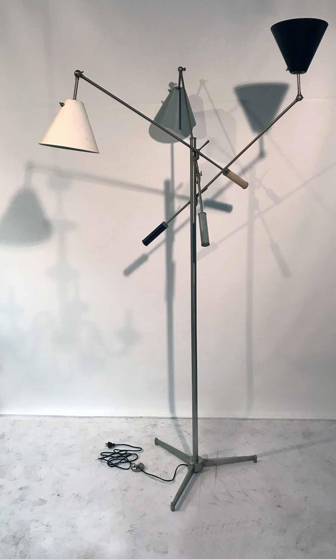 Silvered Arredoluce Triennale Floorlamp by Angello Lelli