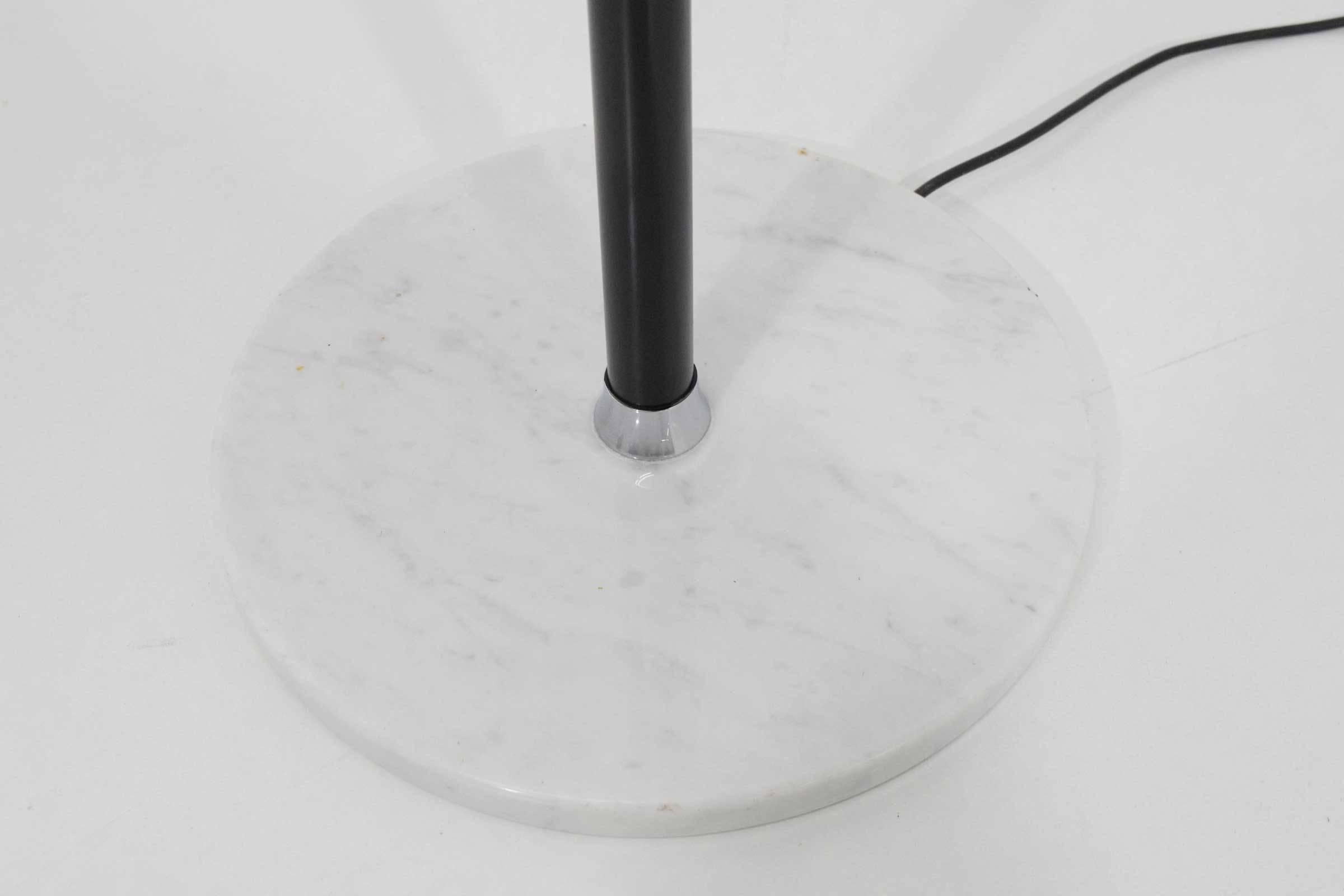 Arredoluce Triennale Three-Arm Chrome Leather and Marble Floor Lamp 2