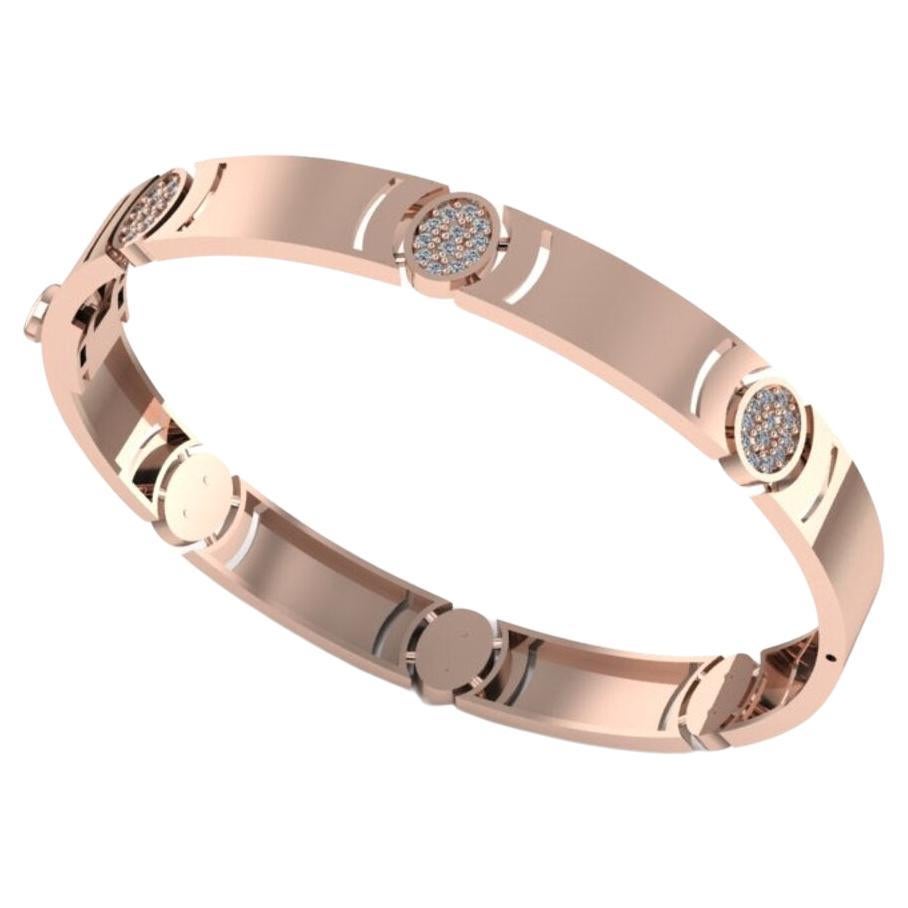 Arrêtoir Diamond Bracelet, 18k Rose Gold 0.72ct For Sale