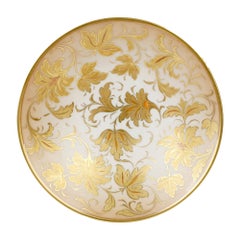 Arrigo Finzi Italian Mid Century Oro Zecchino Leaf Design Porcelain Bowl