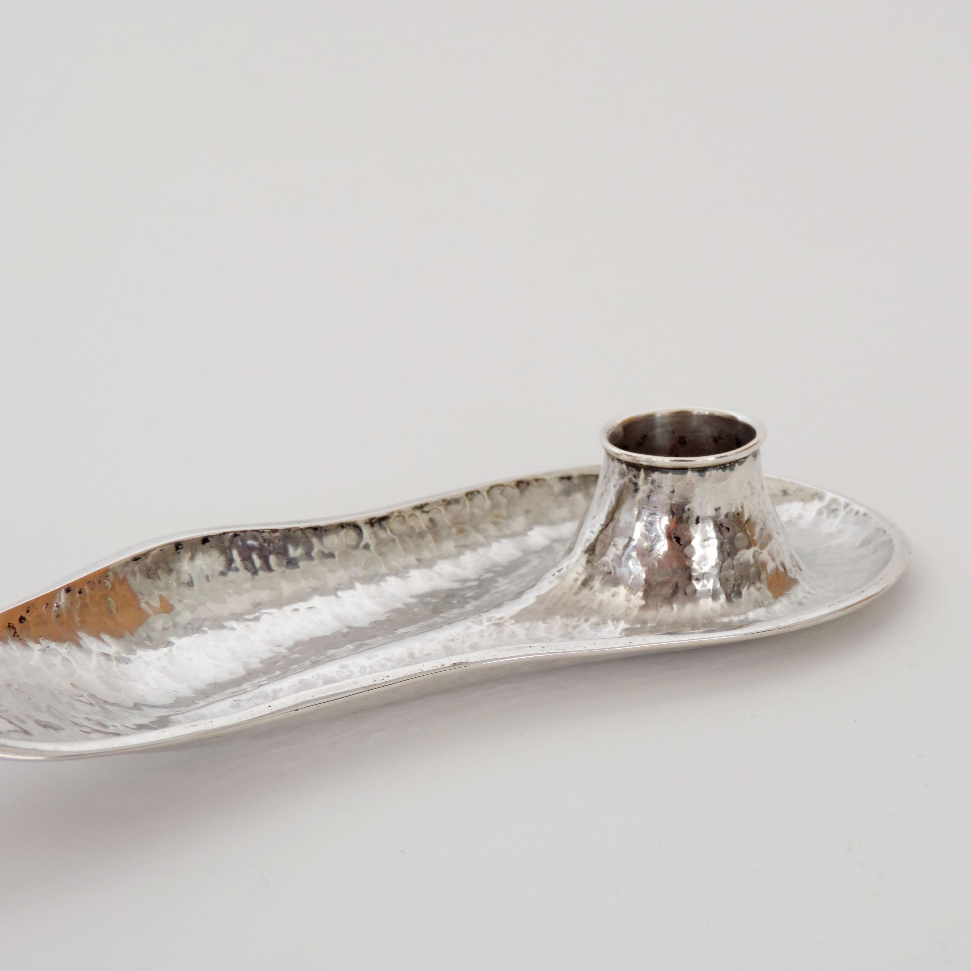 Art Deco Arrigo Finzi Italian Silver Candleholder For Sale