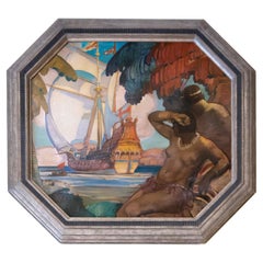 "Arrivo" Pittura olio su tela di Vicente Puig