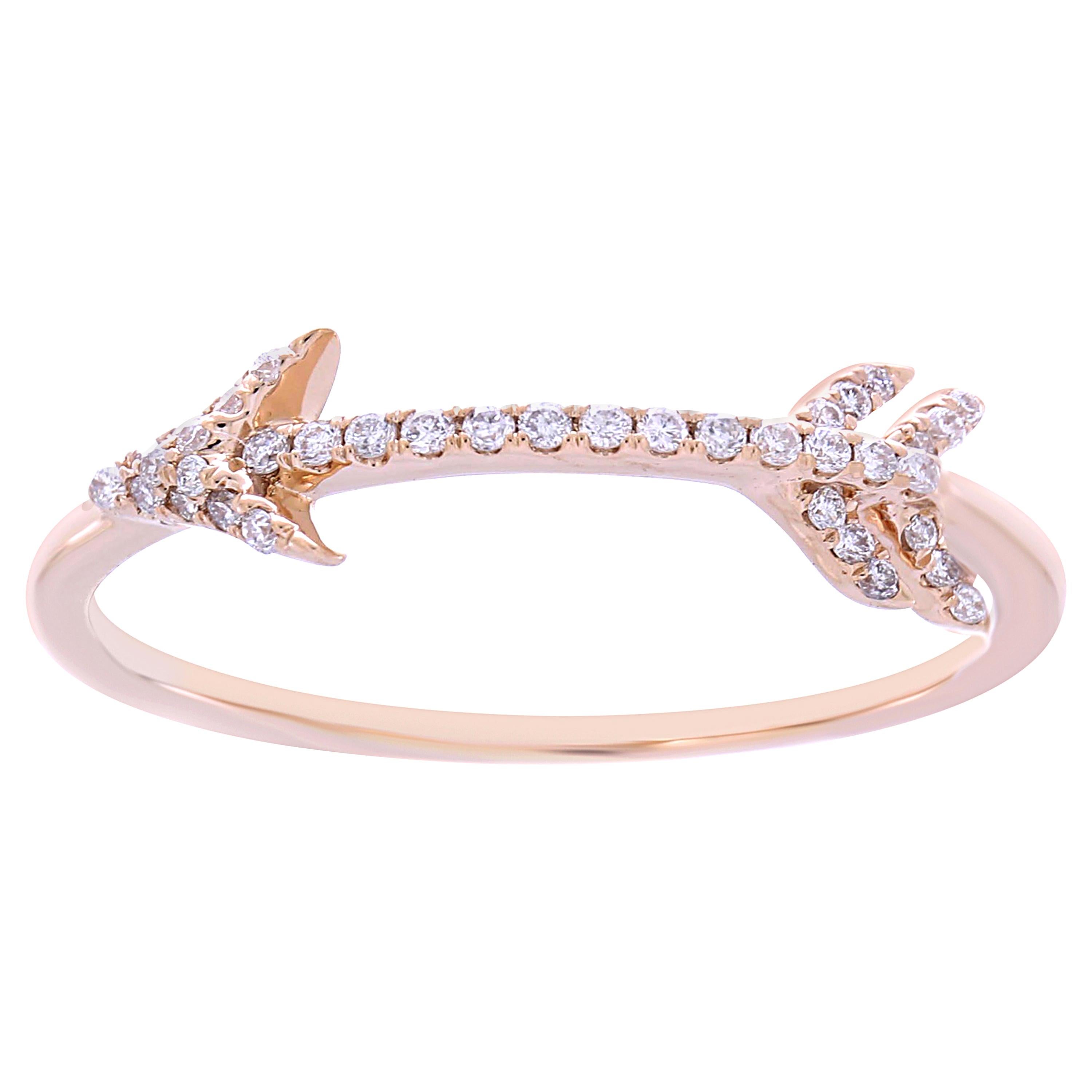 For Sale:  Arrow Diamond 18 Karat Gold Ring
