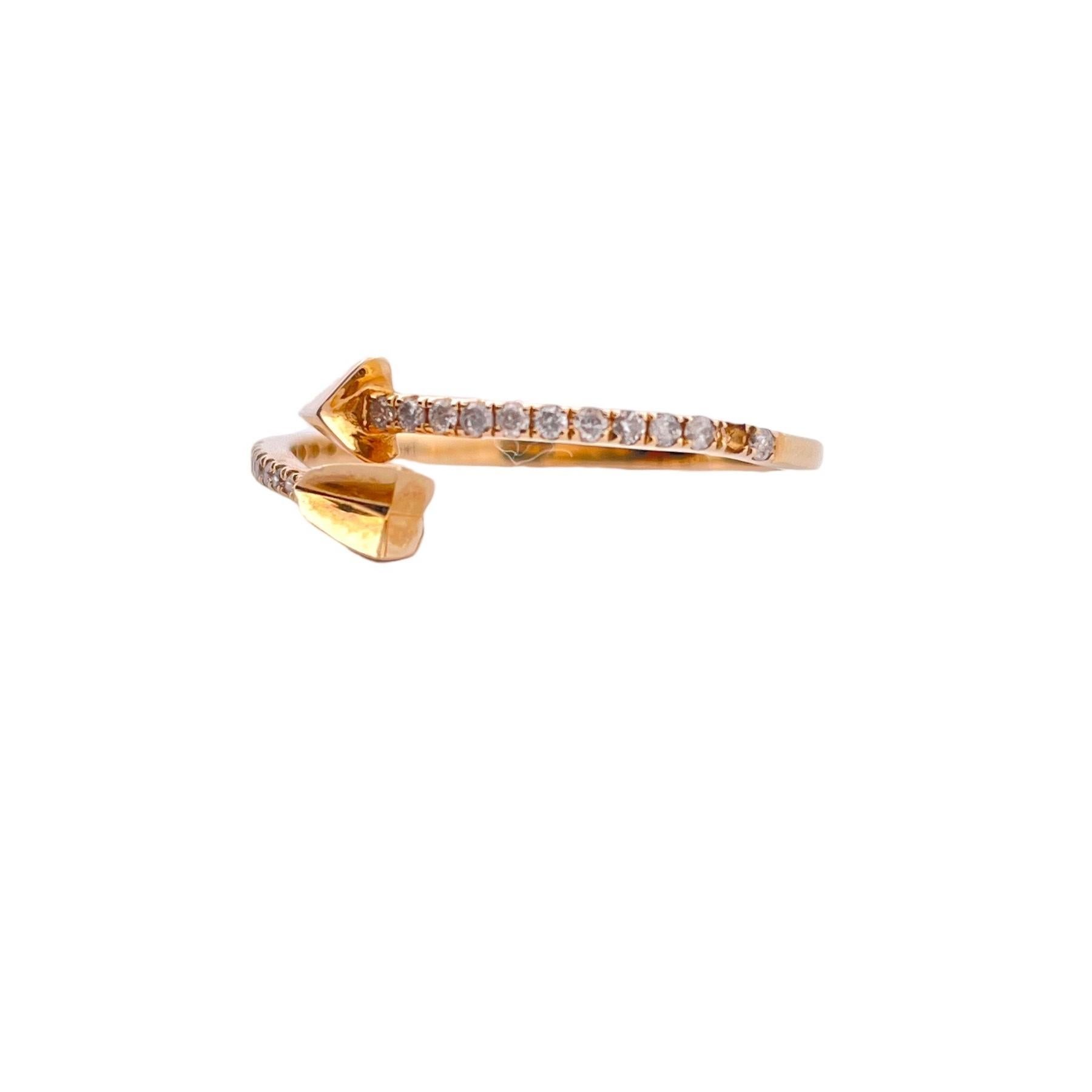 Uncut Arrow Diamond Ring - 14K Yellow Gold For Sale