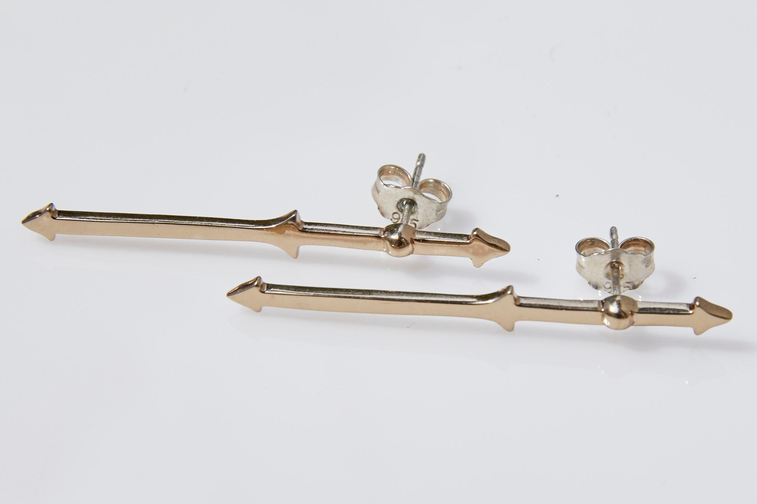 Arrows Earring Gold Statement Earring J Dauphin In New Condition For Sale In Los Angeles, CA