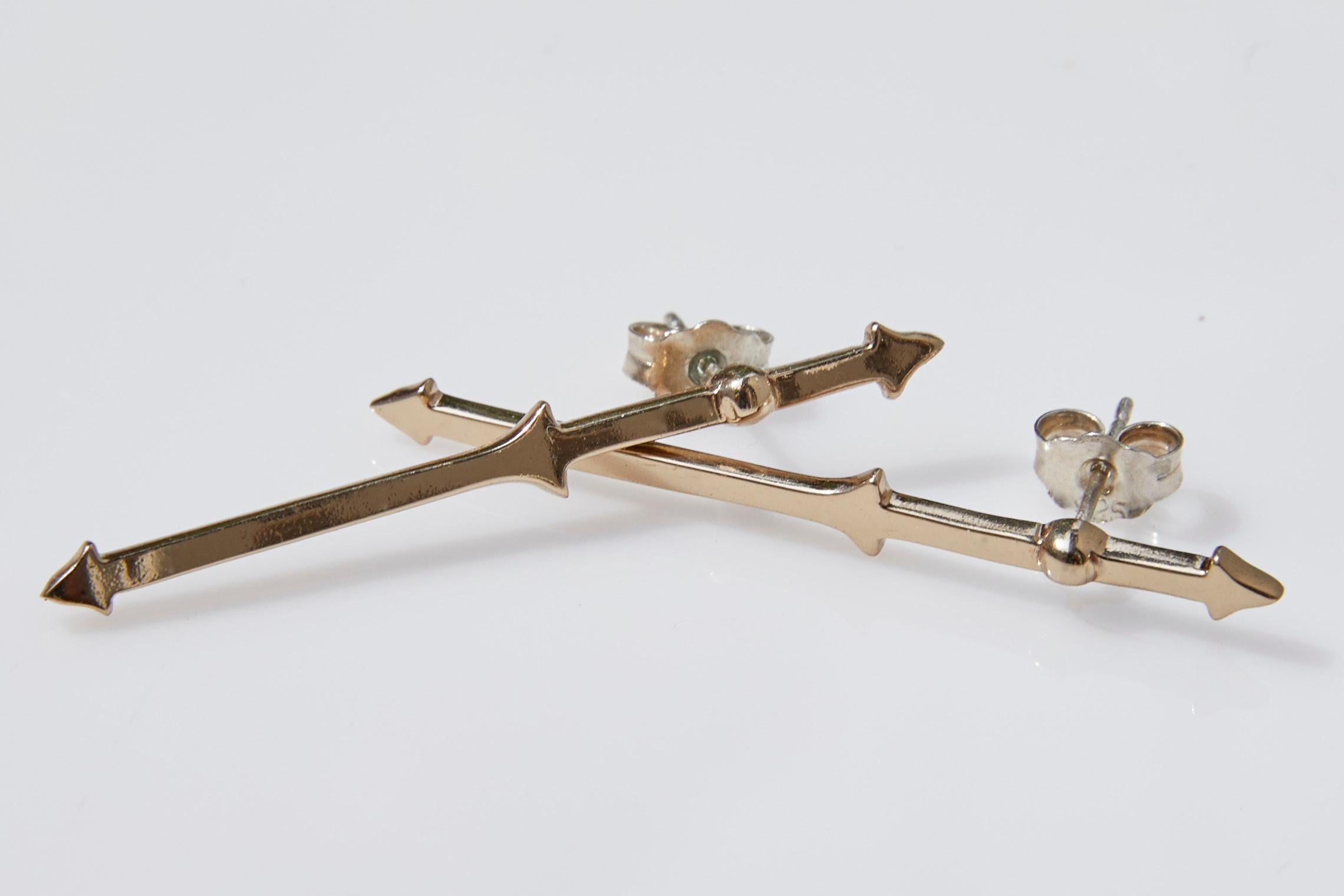 Contemporary Arrow Earring Sticks Bronze For Sale