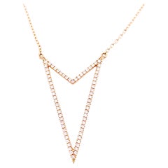 Arrow Shaped Diamond Necklace, Rose Gold, Arrow to Your Heart