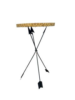 Mid-Century Modern Arrow Side Table, Wood & Metal, France, 1950s