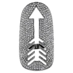 Arrow sling Ring in Silver and  Diamonds