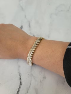 Arrow Style Diamond Bracelet 4.25cttw 14k Yellow Gold