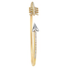 Bracciale Arrow Symbol White Diamond in oro giallo e bianco 18K