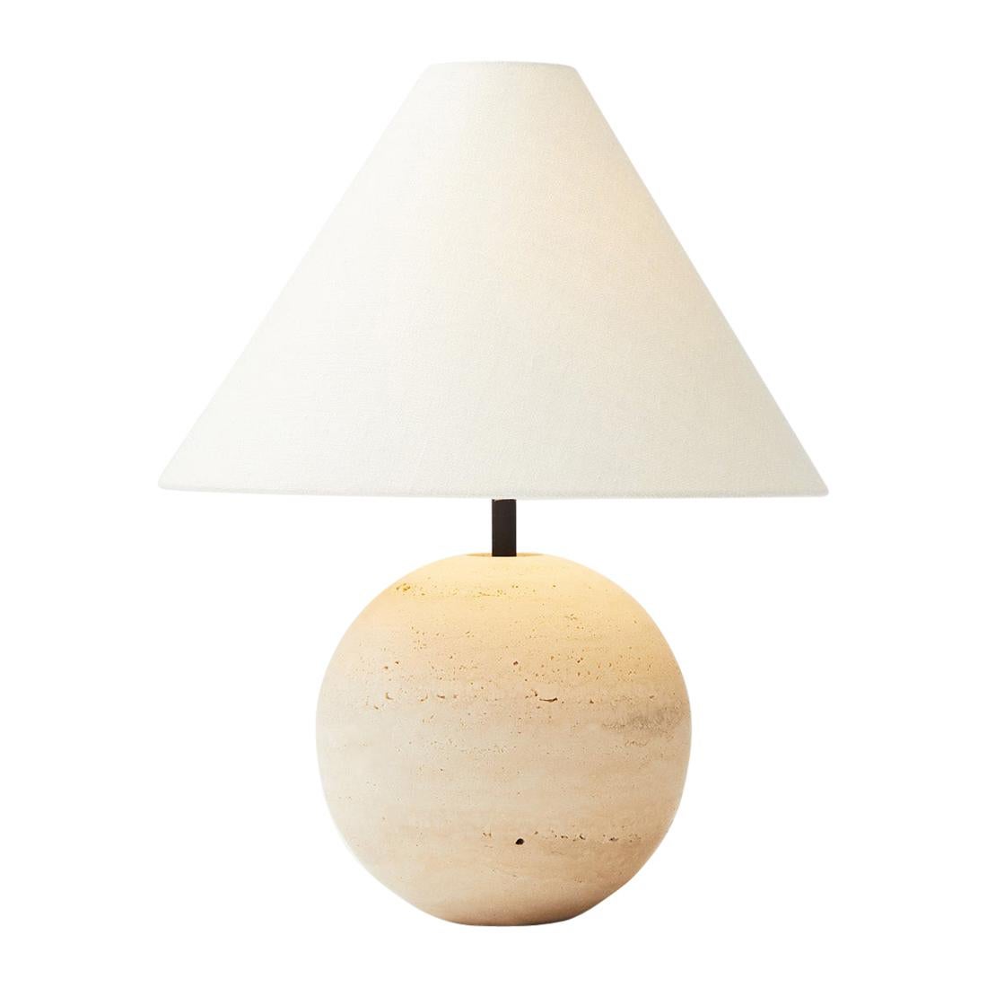 Arrow Table Lamp Medium in Travertine by Louise Liljencrantz, Sweden