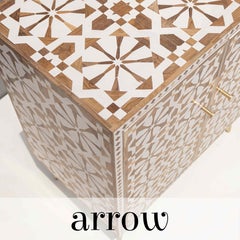 Arrow Teak Wood Inlay Cabinet