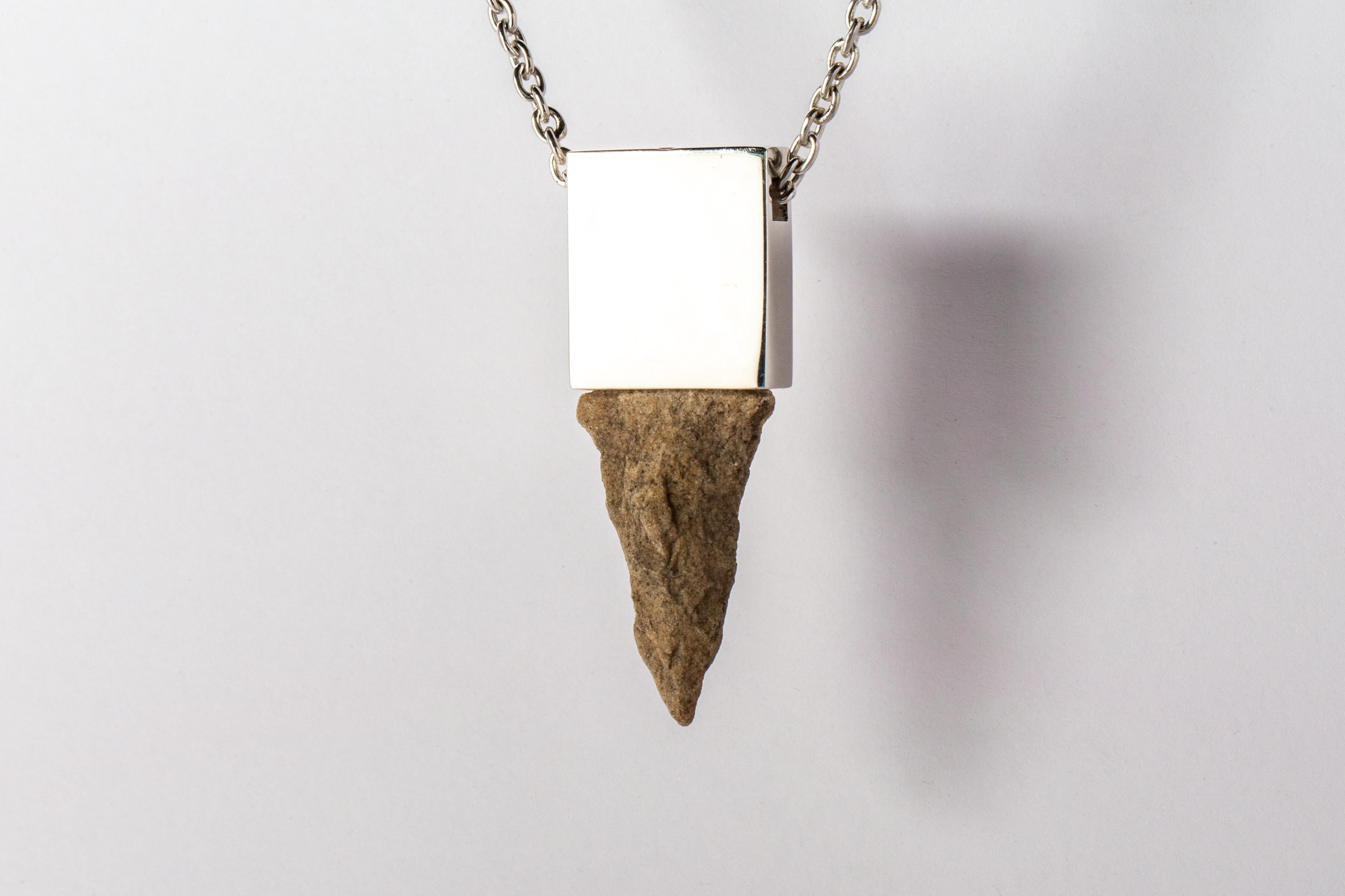 Women's or Men's Arrowhead Amulet Cuboid Necklace (PA+ARW) For Sale