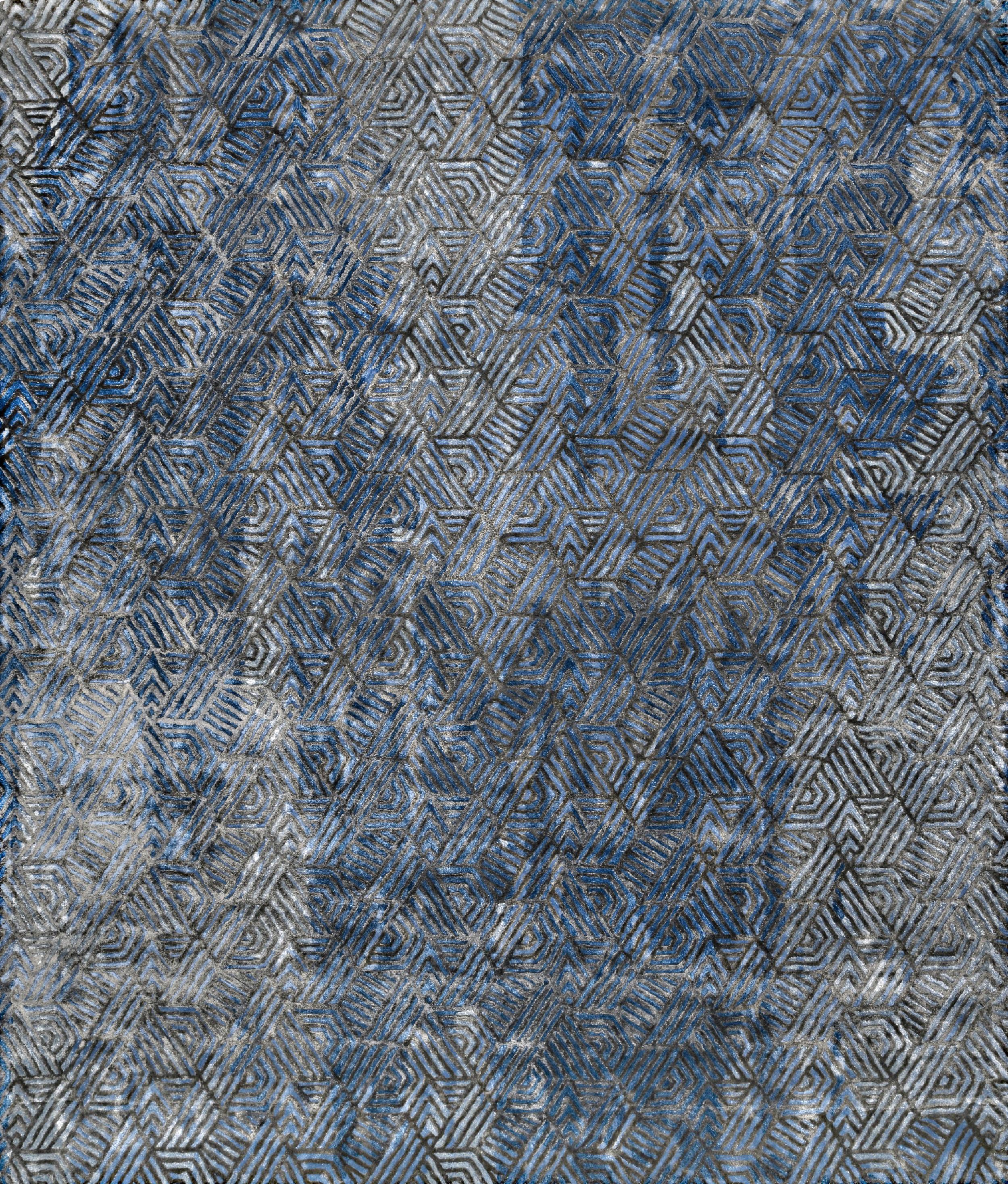 Indian ARROYO Hand Tufted Modern Rug in Blue, Grey Taupe & Charcoal Colours By Hands For Sale