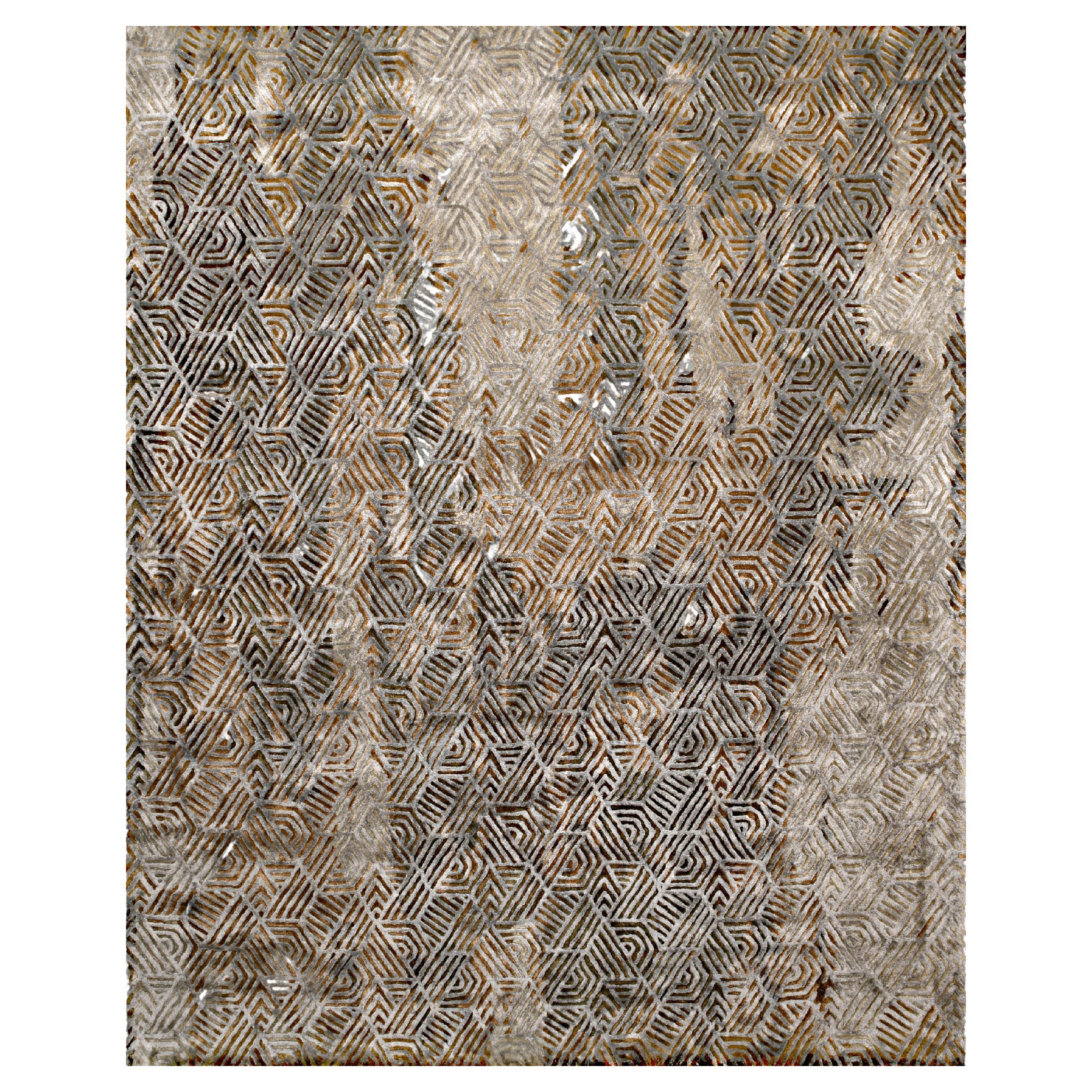 ARROYO Hand Tufted Modern Rug in Blue, Grey Taupe & Charcoal Colours By Hands For Sale