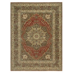 Tapis rouge Arroyo Tabriz Haji Jalili Design en laine douce nouée à la main 9'2" x 12'1"