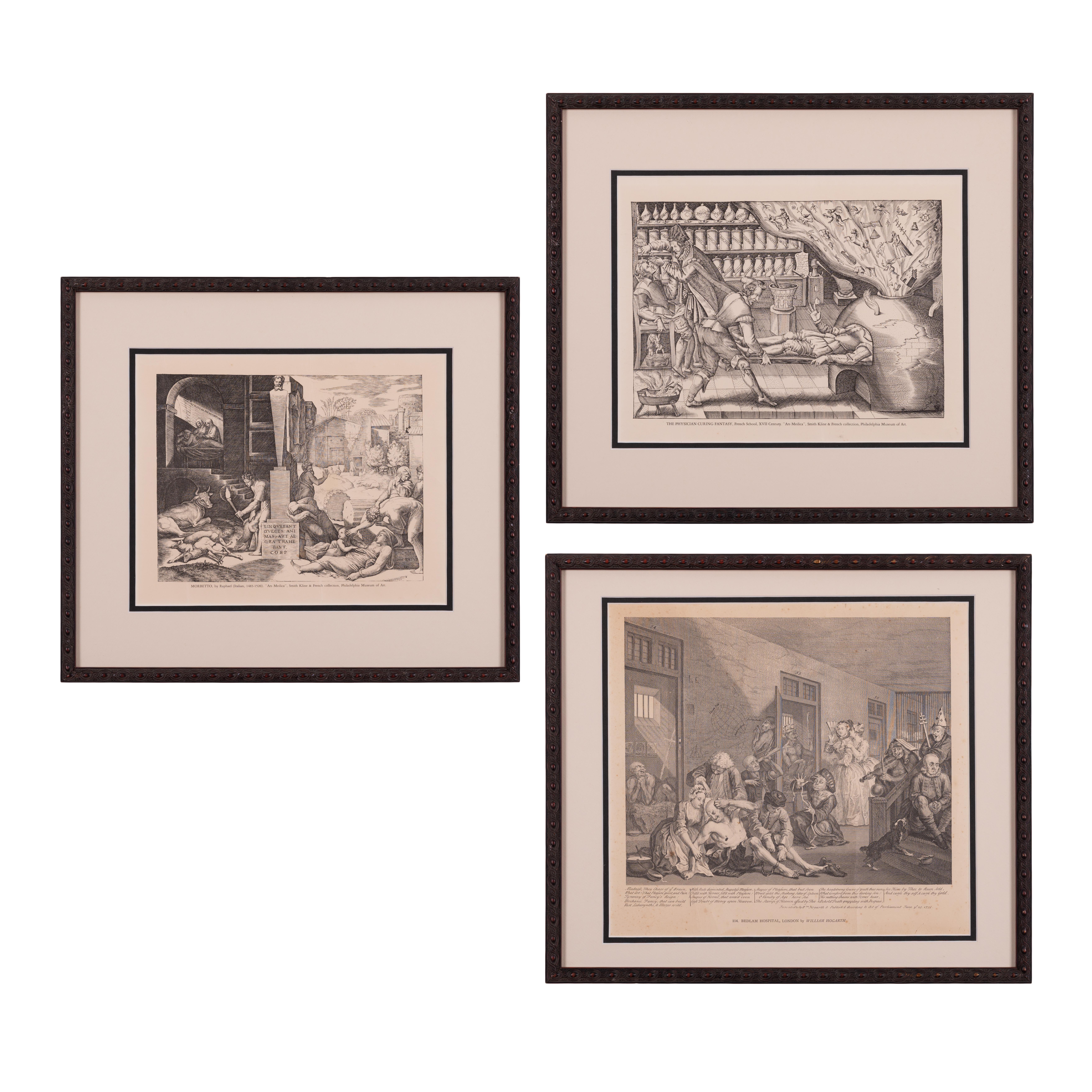A set of three prints after the original historical medical engravings, 20th century.



frames: 17 by 15 inches



