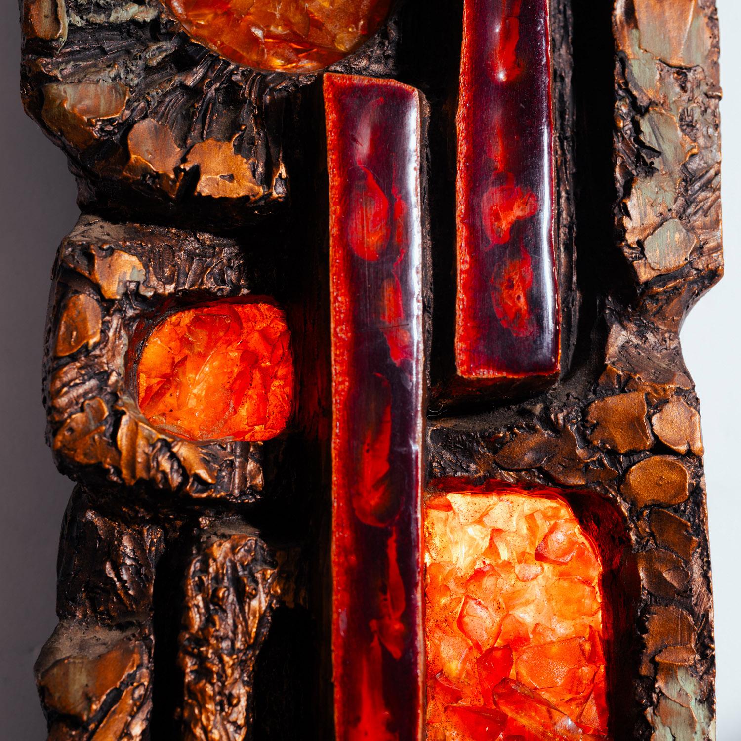 Ars Munda Rectangular Wall Light, applique murale brutaliste, Allemagne, années 1970 Excellent état - En vente à Zevenaar, NL