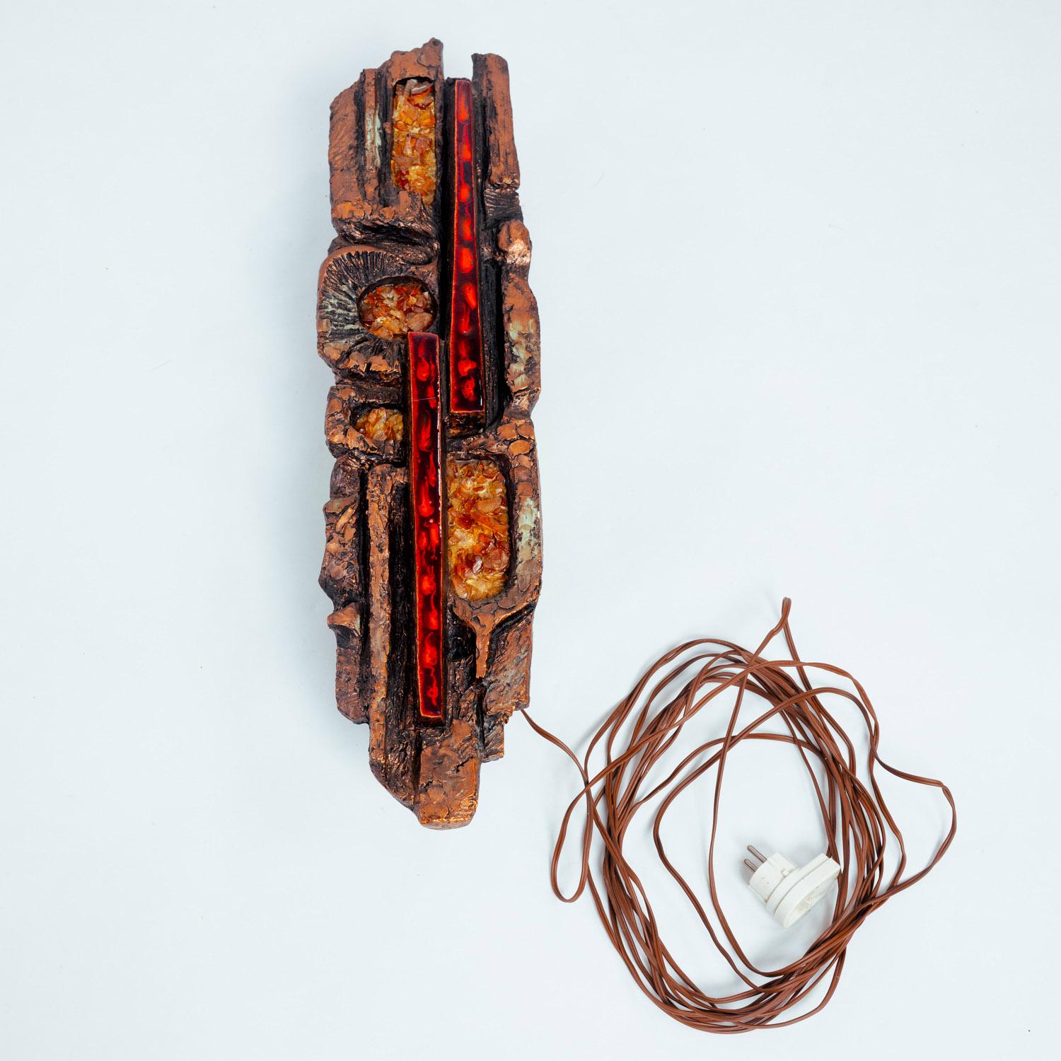 Résine Ars Munda Rectangular Wall Light, applique murale brutaliste, Allemagne, années 1970 en vente