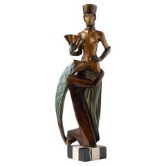 Arsen Avetissian, Vintage Bronze and Marble Sculpture, Figure Standing
