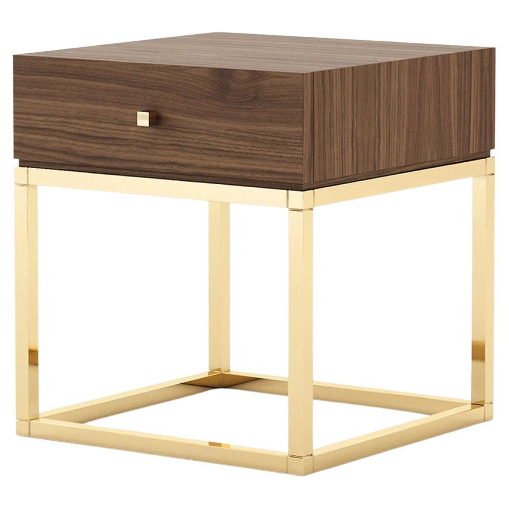 Tanka Walnut  Side Table For Sale