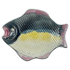 Trenton Arsenal Keramik Majolika glasierter Fischteller