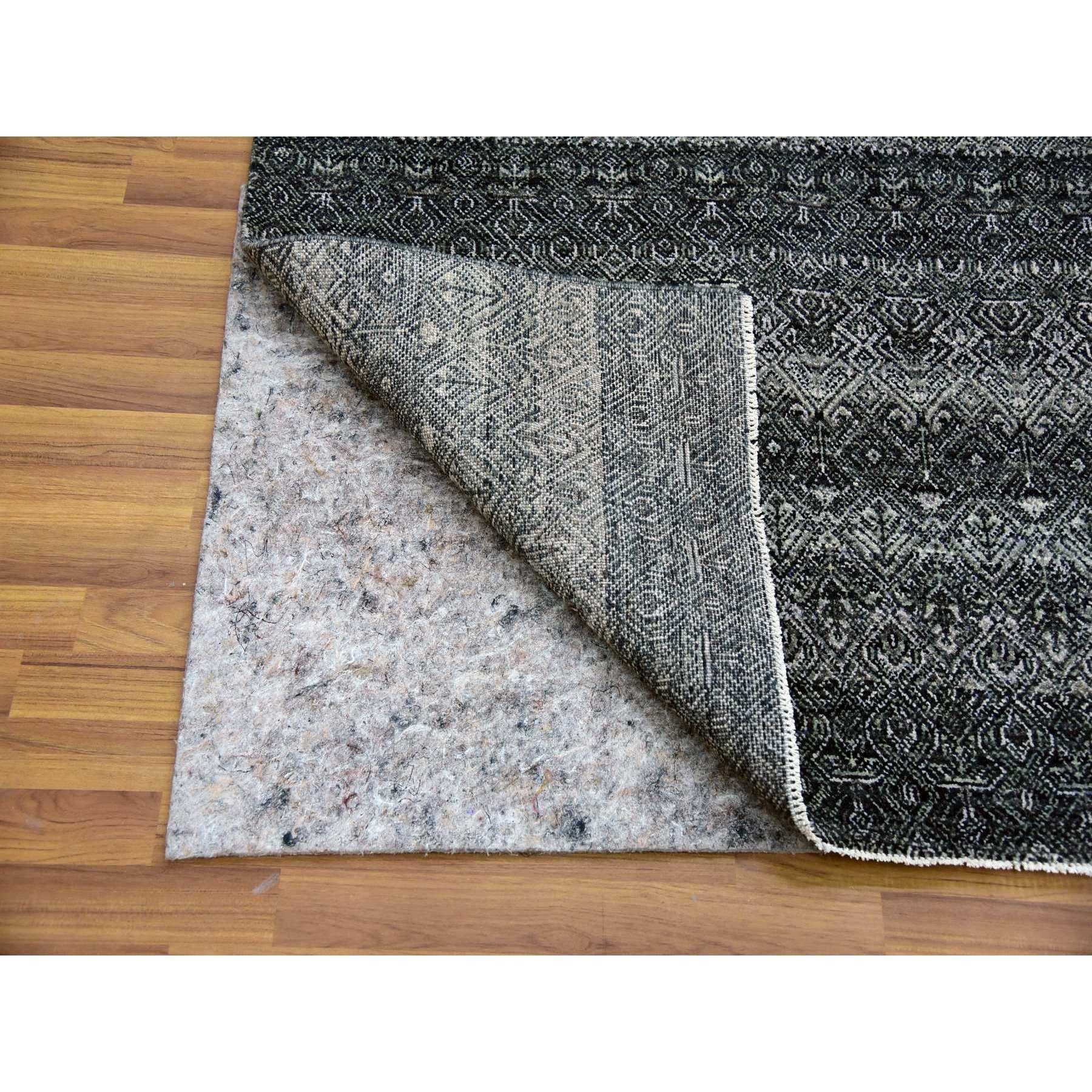 Annodato a mano Tappeto grigio arsenico annodato a mano con design Herat, 100% lana, 10'0