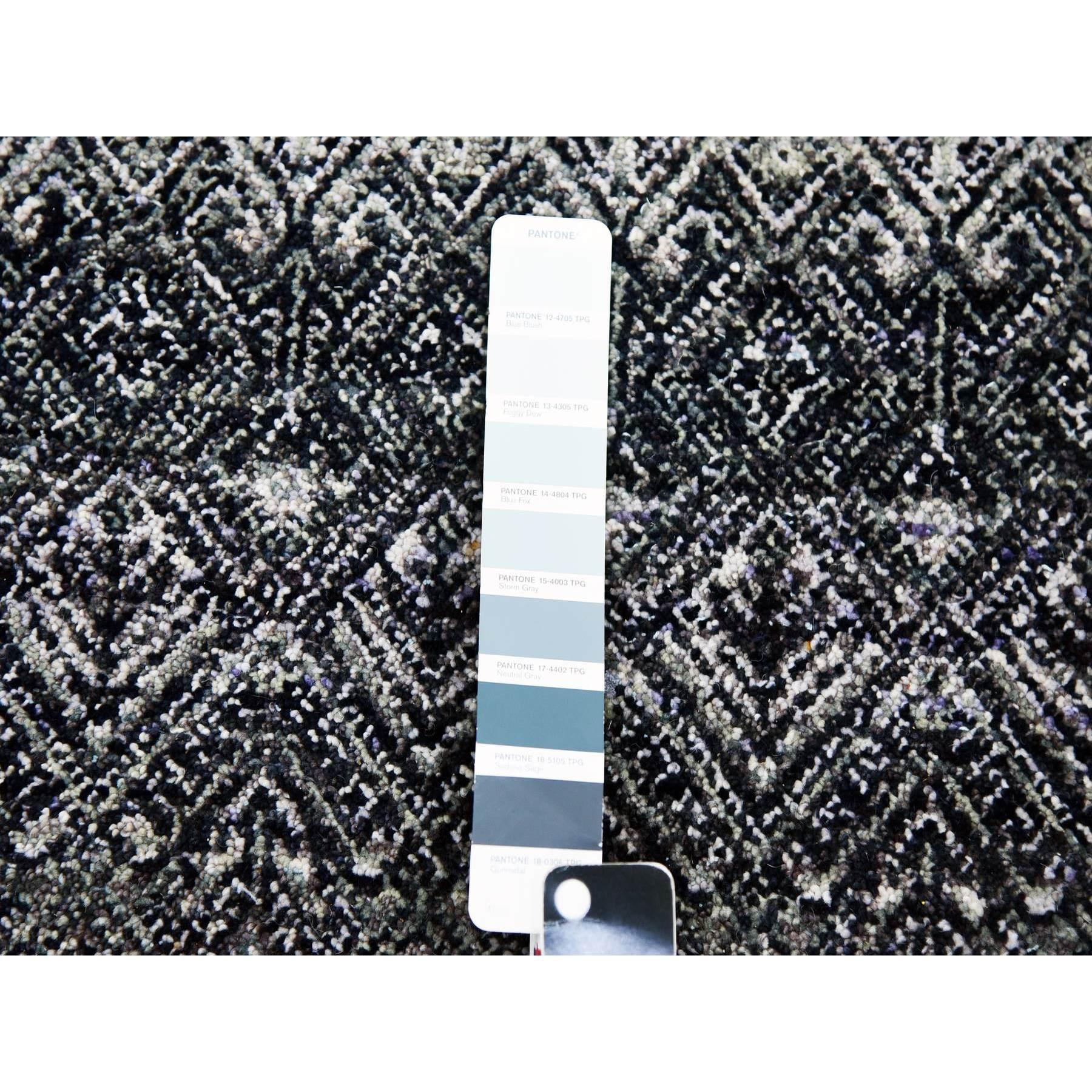 Lana Tappeto grigio arsenico annodato a mano con design Herat, 100% lana, 10'0