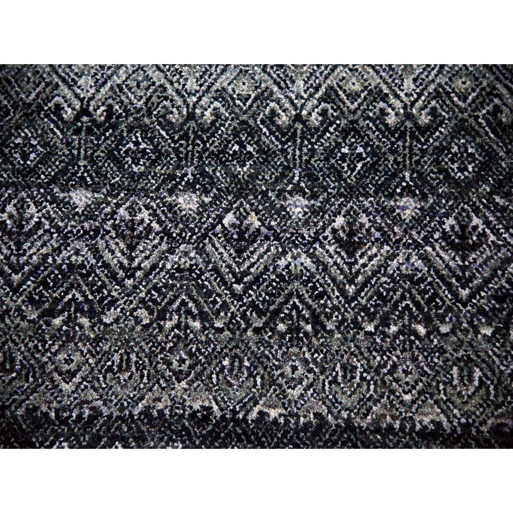 Tappeto grigio arsenico annodato a mano con design Herat, 100% lana, 10'0