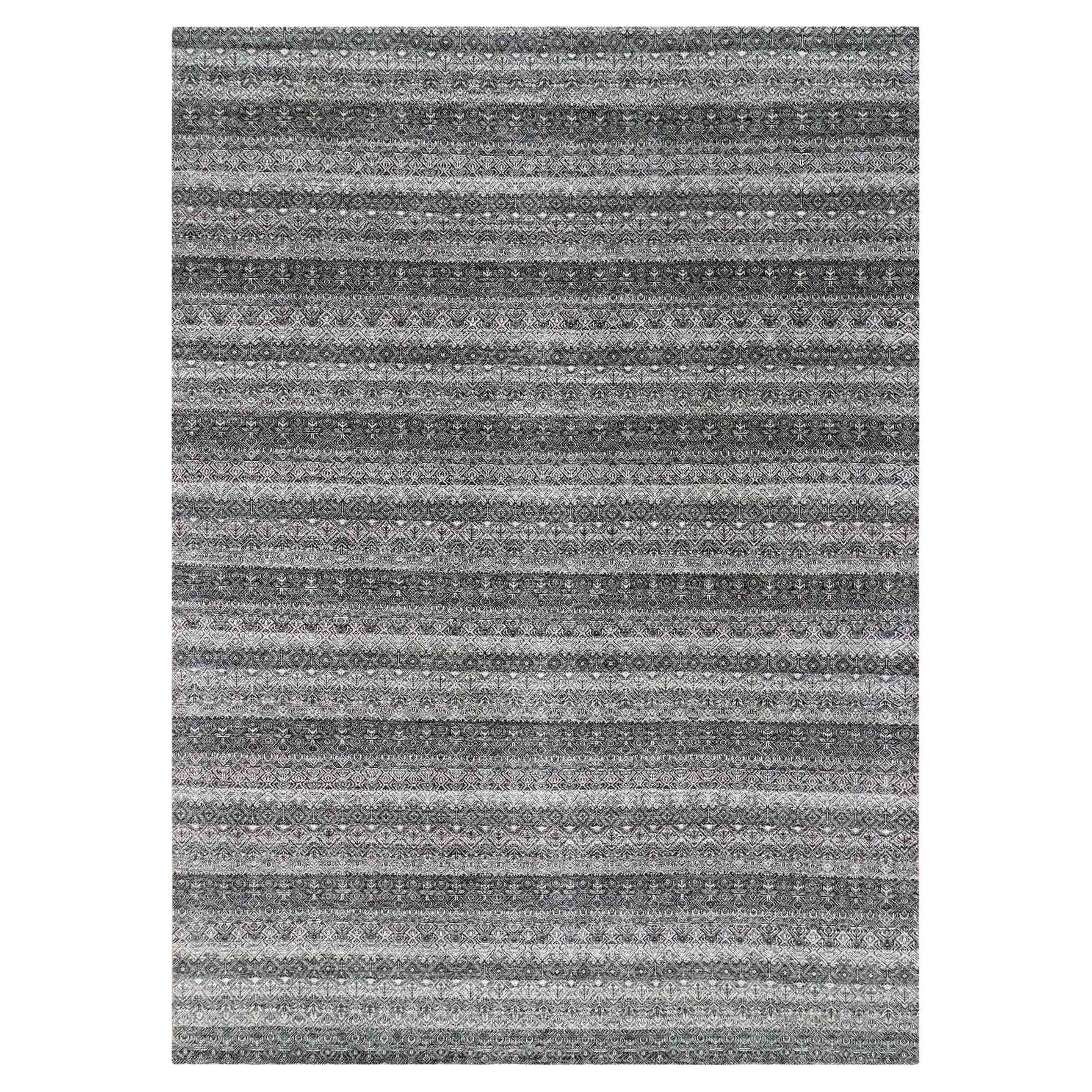 Arsenic Gray Hand Knotted Kohinoor Herat Design 100% Wool Rug 10'0" x 13'10"