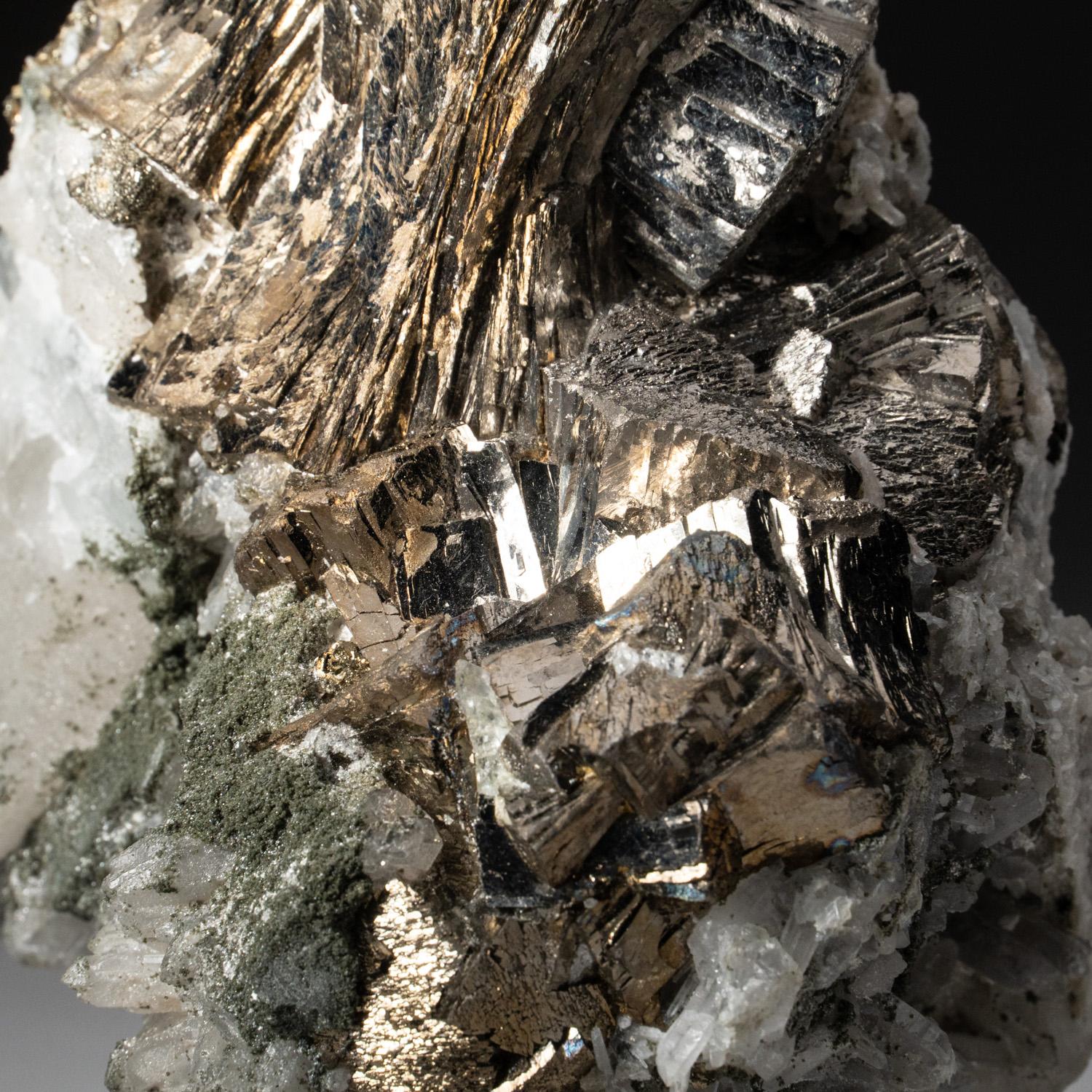 Arsenopyrite with Quartz from Huanggang Mine, Kèshíkèténg Qí, Chifeng, China In New Condition For Sale In New York, NY