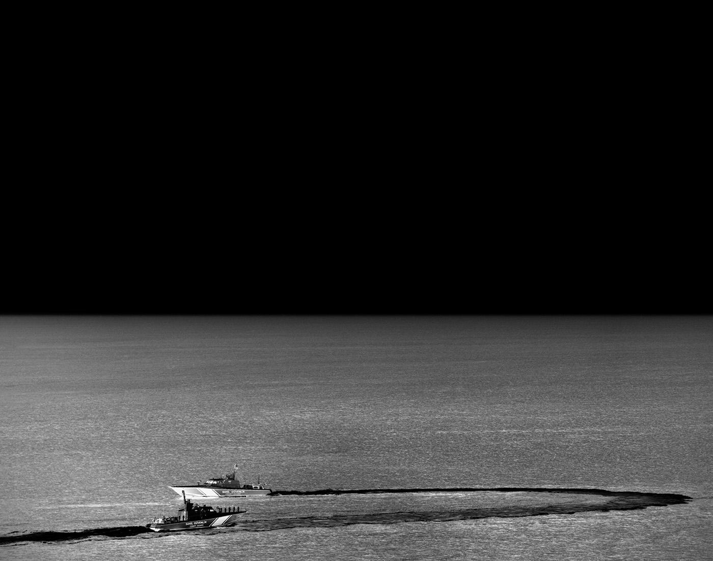 Disappearance and Destiny, Diptych From The While You Are Sleeping Series - Black Black and White Photograph by Arslan Sükan