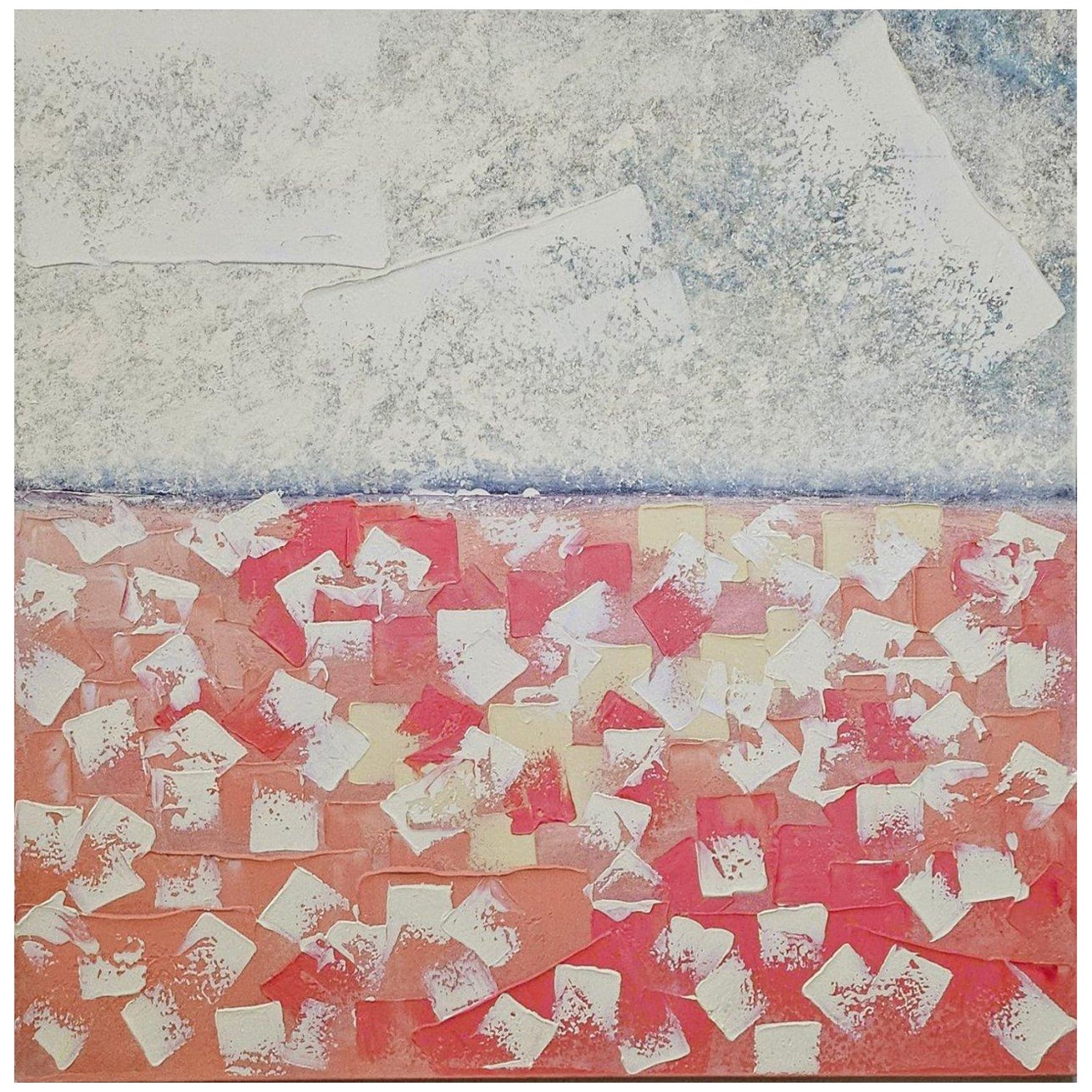 ART: 36 x 36 x 2,5 Zoll Original Landschaftsgemälde, signiert auf der Rückseite, SCHLUSSVERKAUF