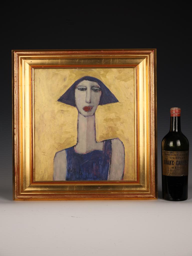 British Art  Agata — Modernist Portrait by Harry Charles Tim (Framed & Signed) For Sale