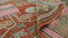 Art and Craft  Botanical Vase Designed Khoton Wool Rug 5'6''x8'8'' Circa 1960