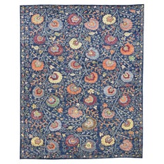 Art and Craft Floral Multicolored Wool Rug 7'10''x9'11'' Circa 2020