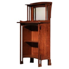 Art and craft wood dressing table with mirror from the 1920s Art Nouveau