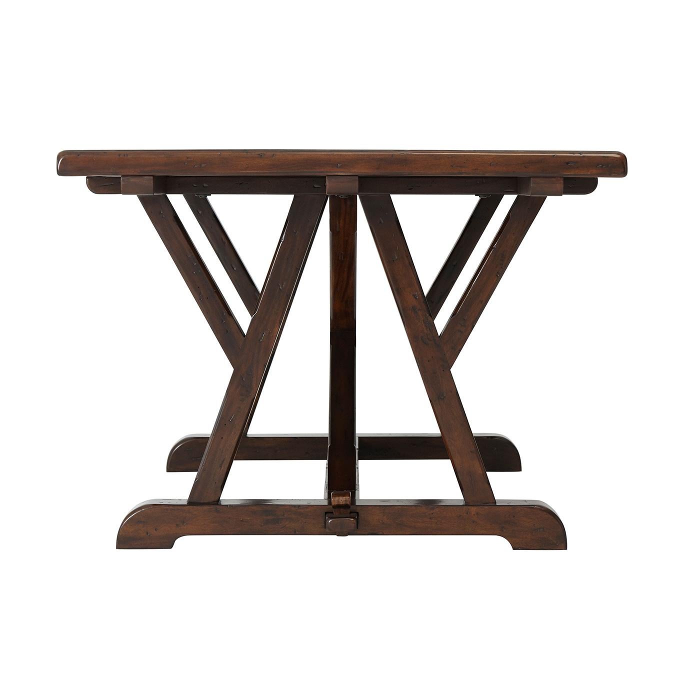 Country Art & Crafts Antiqued Mahogany Dining Table