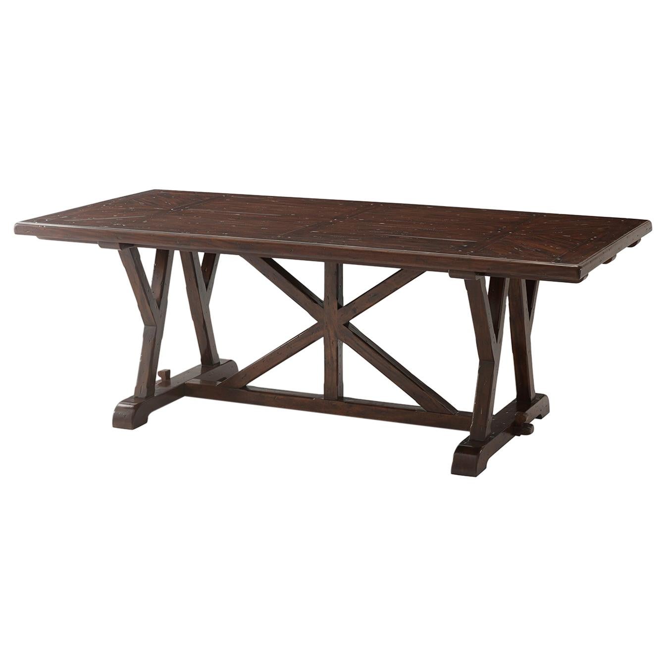 Art & Crafts Antiqued Mahogany Dining Table
