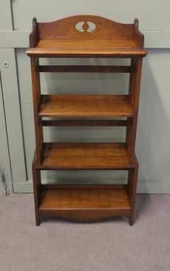 Art and Crafts Open Front Golden Oak Bookcase