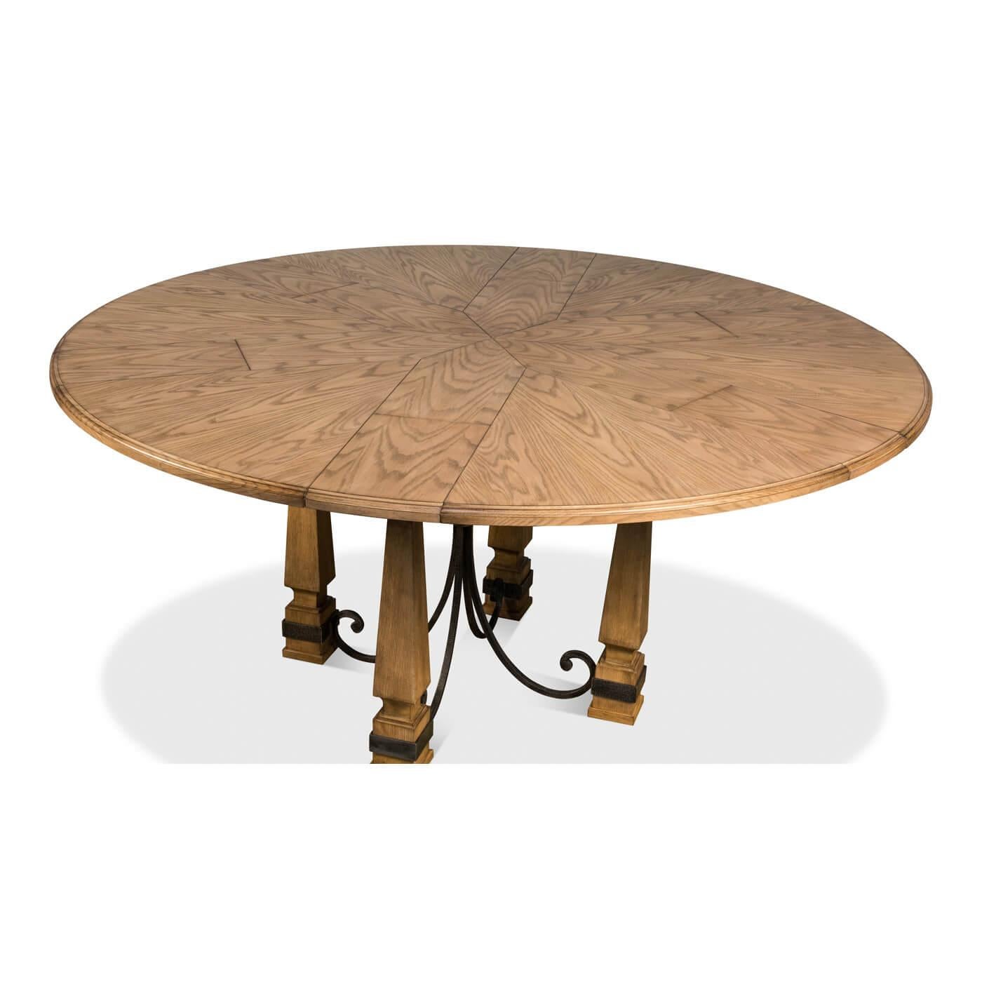 Arts and Crafts Arts & Crafts-Style Round Dining Table