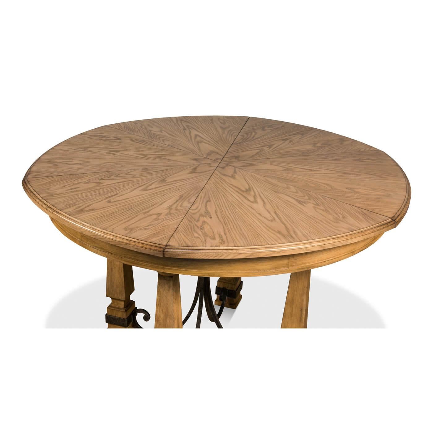Asian Arts & Crafts-Style Round Dining Table